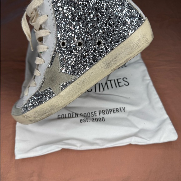 Golden Goose Women's‎ Silver Glitter Sneakers - Picture 4 of 6